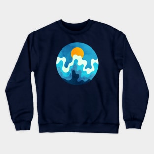 Clear Blue Sky and Ocean Waves Art Crewneck Sweatshirt